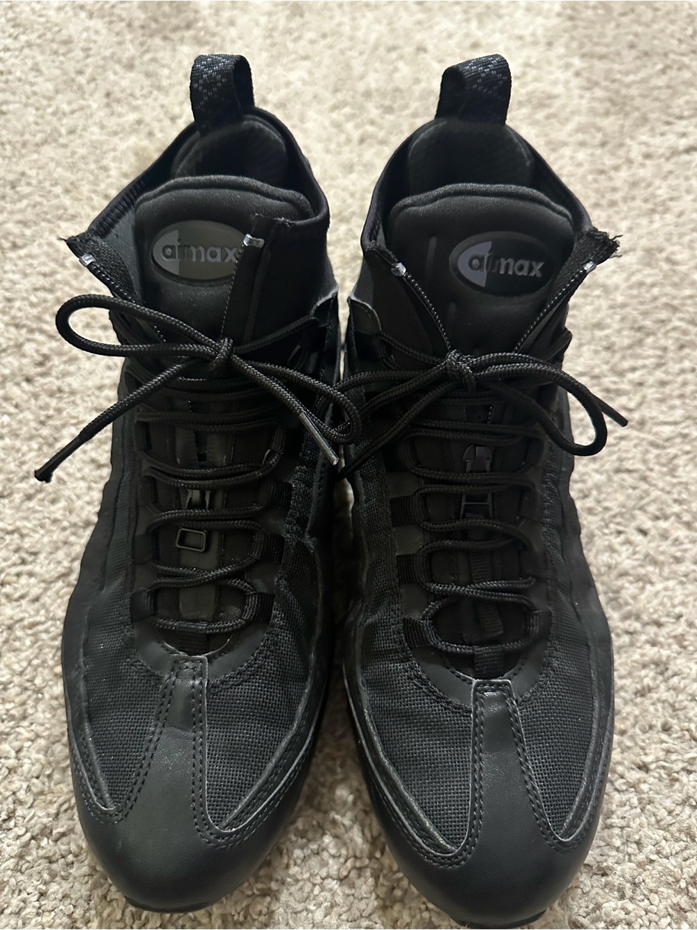 Nike Air Max 95 Men Sneakerboot Triple Black High-Top Sneaker 806809-002 Sz. 9.5